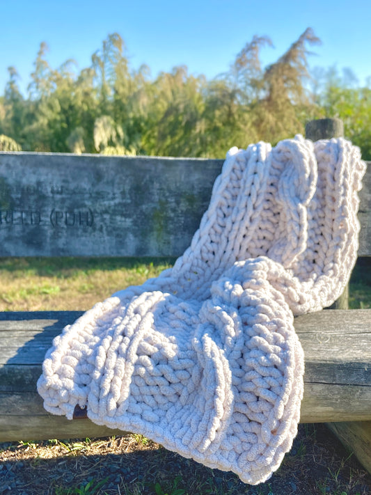 Cable Knit Blanket - Cream