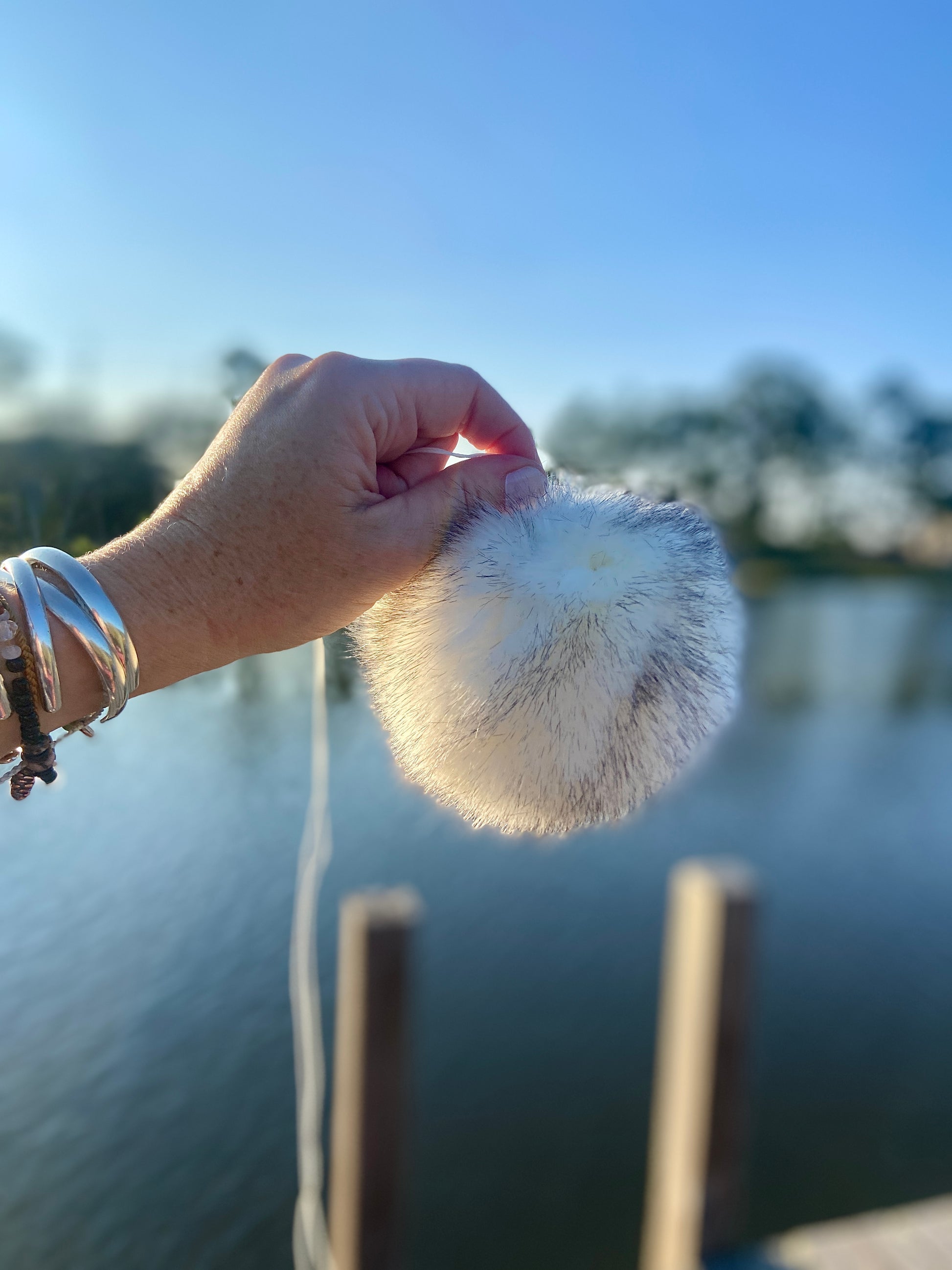 Cream White Black Lux Faux Fur Pom Mix and Match Vegan Handmade